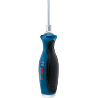 Bosch Professional 1600A01TG0 Schraubendreher mit flacher Klinge, Chrom-Vanadium, Softgrip-Griff mitKopf ofStahl, blau, SL5,5x100mm