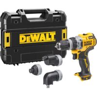 DeWALT Akku-Bohrschrauber DCD703NT, 12 Volt ohne Akku und Ladegerät + 4 Köpfe