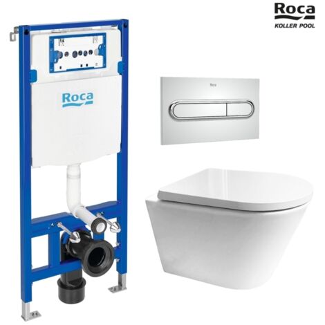BASTIDOR ROCA DUPLO PACK CISTERNA EMPOTRADA Y PULSADOR PL1 CROMO BRILLO CON WC SUS VORTEX Orion Tapa Envolvente Bl Br KP (1/5)