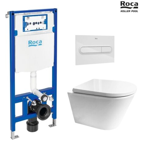 BASTIDOR ROCA DUPLO PACK CISTERNA EMPOTRADA Y PULSADOR PL1 BLANCO BRILLO CON WC SUSP VORTEX Orion Tapa Envolvente Blanco KP (1/5)