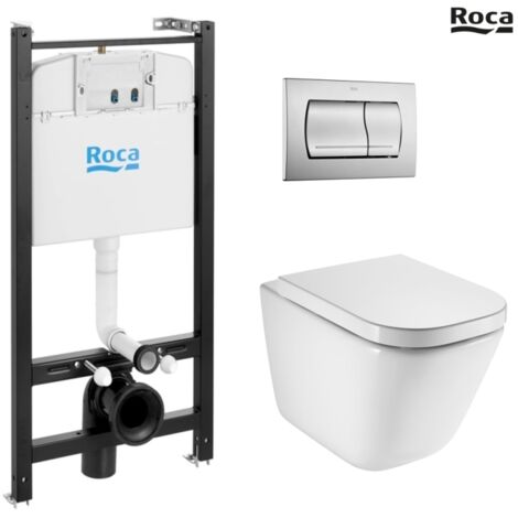Bastidor ROCA ACTIVE Pack cisterna empotrada y pulsador cromo mate con inodoro suspendido ROCA THE GAP rimless (1/5)
