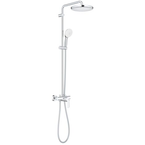 Columna Ducha Monomando Cromo Con Cabezal Blanco Tempesta System 250 De Grohe