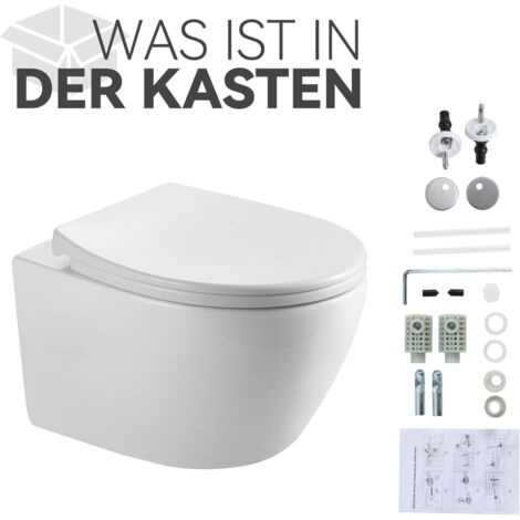 WC Suspendu Geberit Avec Bidet - Fonction Taharet, Couvercle Soft-close, Noir Mat - Kit Complet Prêt à Poser