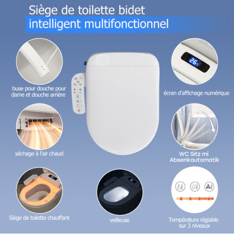 Housse de protection pour siège de toilette USB - Chauffage réglable à 5 niveaux - Chauffage de siège de toilette avec minuterie | Design enfichable pour temps froid matin soins aux personnes