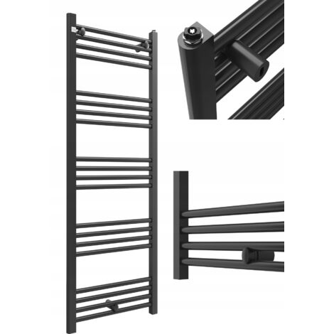 Radiateur Salle de Bains Granitan Puerto 140x50cm Noir Échelle Chauffante 1pcs (1/5)