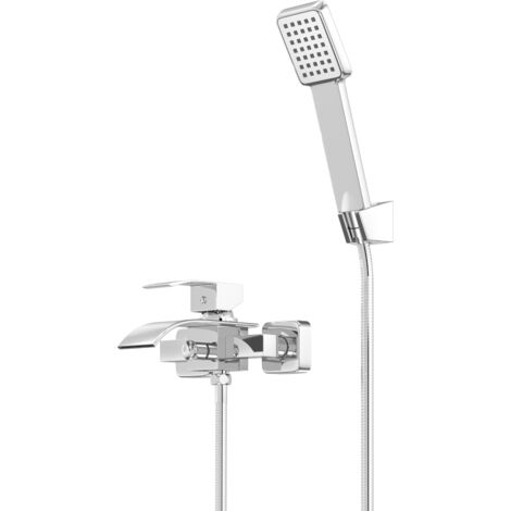 Mitigeur Baignoire Cascade Elva Chromé avec Douchette et Accessoires
