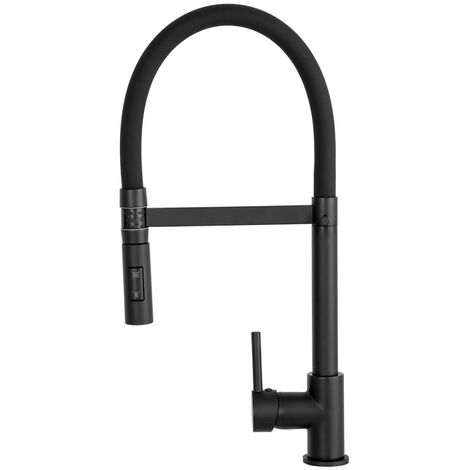 Robinet de CUISINE avec bec extractible - Noir (1/5)