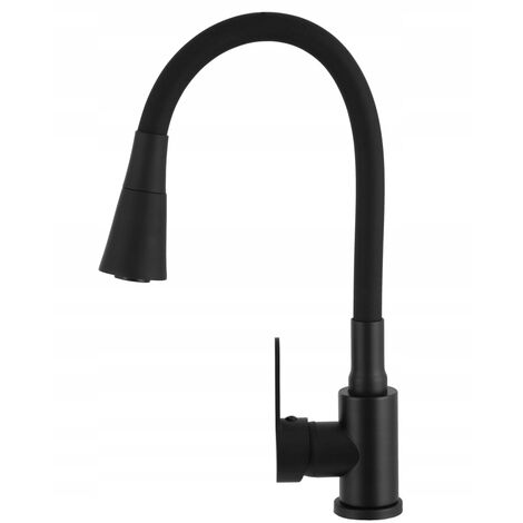 Granitan Robinet De Cuisine Avec Bec Flexible Noir Pure (1/4)
