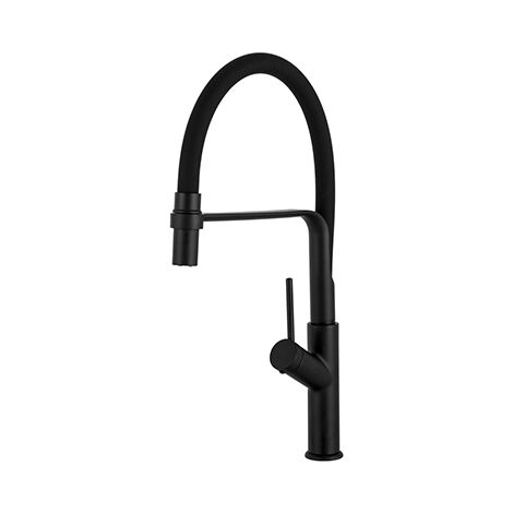 Granitan Robinet De Cuisine Avec Bec Flexible Vasto Noir (1/3)