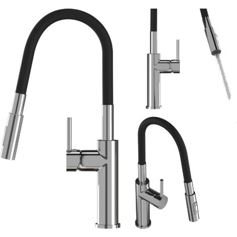 ROBINET DE CUISINE CHROMÉ POUR ÉVIER ROBINET HAUTE FLEXIBILITÉ LONAR (1/5)