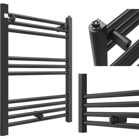 Radiateur Salle de Bain Granitan Puerto 50x70cm Noir Chauffage Échelle 378W (1/5)