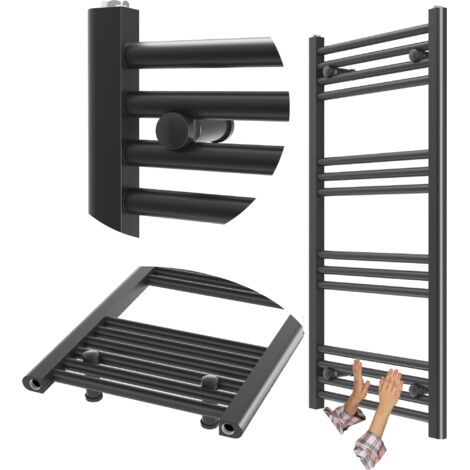 Radiateur Salle de Bain Échelle Granitan Breno 50x100 cm Noir 385W 14 Barreaux (1/5)