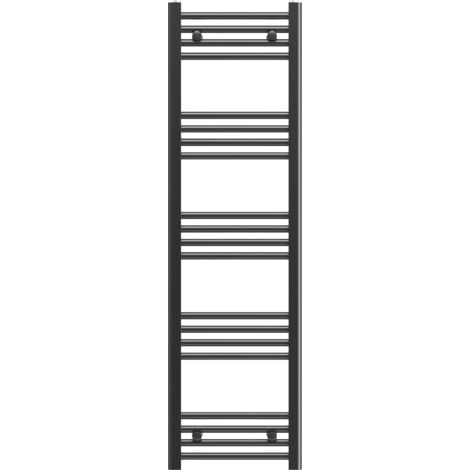 Granitan – Radiateur sèche-serviettes noir 40x140 cm – Acier – Puissance 464W – Résistance électrique intégrable – Connexions par le bas (1/5)