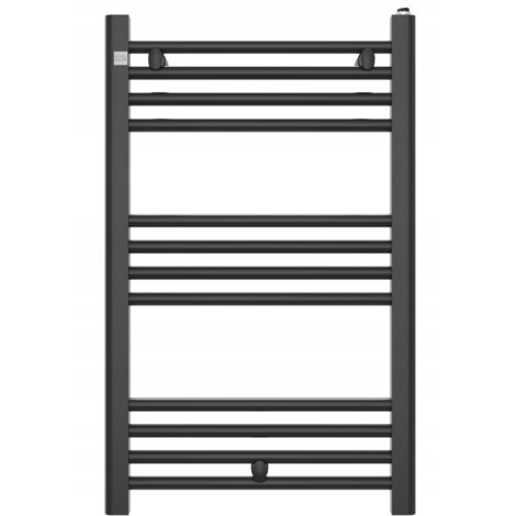 Radiateur Salle de Bain Granitan Puerto 80x50cm Noir Chauffage Échelle 348W 14 Tubes (1/5)