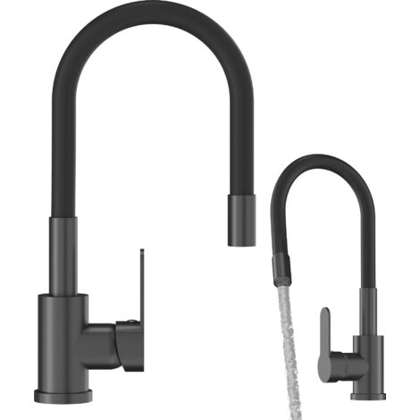 Mitigeur de Cuisine Granitan Grado Bec Flexible GunGrey 1 Pièce (1/5)