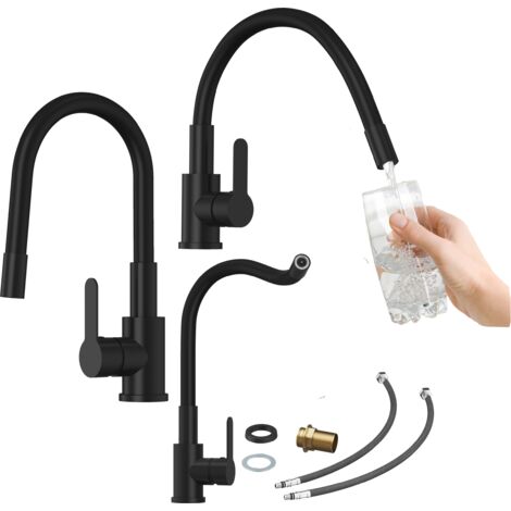 Mitigeur de cuisine Grado Granitan avec bec flexible Noir (1/5)