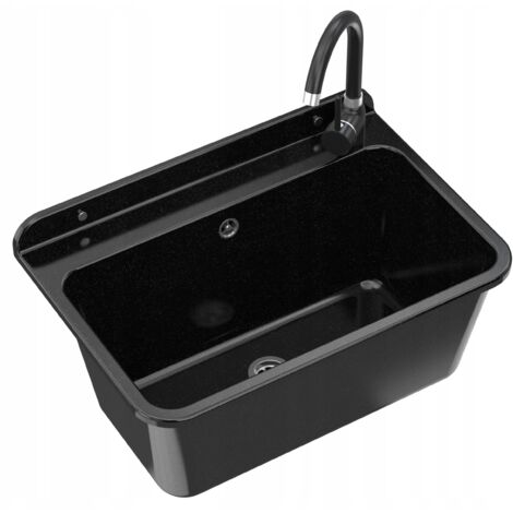 ÉVIER UTILITAIRE ROBINET NOIR GARAGE BUANDERIE