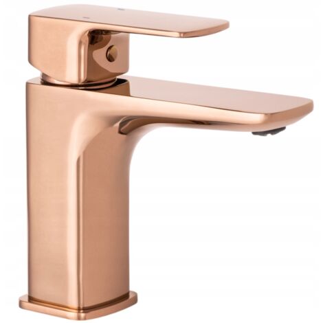 Mitigeur Lavabo Or Rose Granitan CUBIC Bas 165mm (1/5)