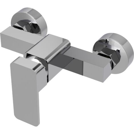 MITIGEUR DE DOUCHE CARRÉ ARGENTÉ POUR SALLE DE BAIN ROBINET VERI (1/5)