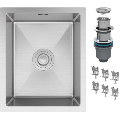 Évier sous plan acier anti-calcaire BARI37 chrome cuve simple ...