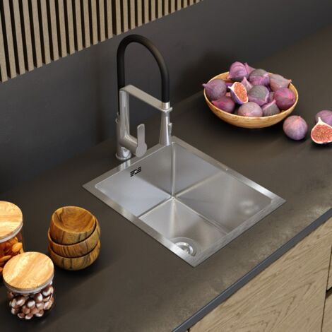 Évier sous plan acier anti-calcaire BARI37 chrome cuve simple ...