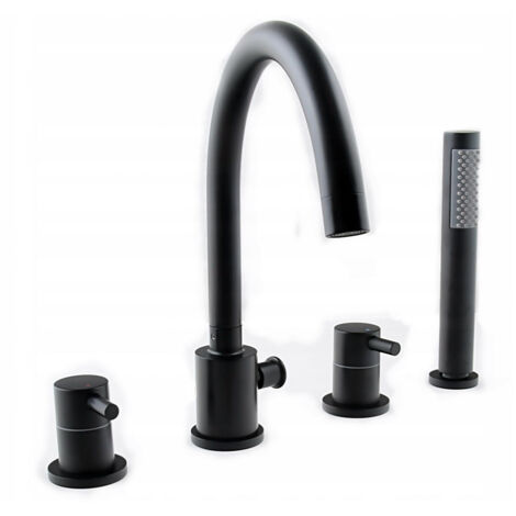 ROY BLACK UPRIGHT BATH MIXER 4-HOLE NAVE (1/5)