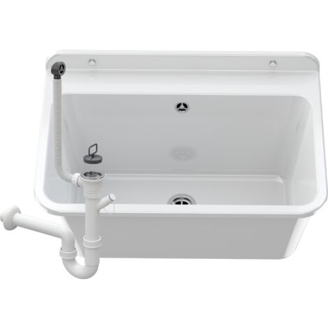 PANIER À LINGE POUR ÉVIER DE FERME SIPHON BLANC (1/5)