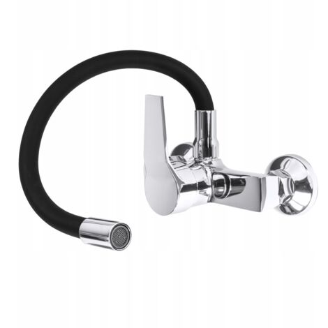 FLEX BLACK KITCHEN WALL-MOUNTED BASIN MIXER (1/4)