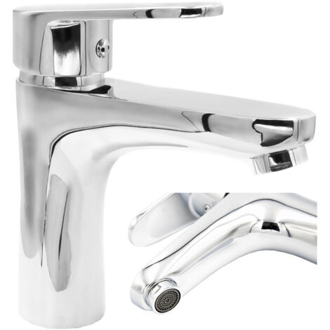 Mitigeur Lavabo Salle de Bain Granitan Cobi Chrom Robinetterie avec Raccords Inclus (1/5)