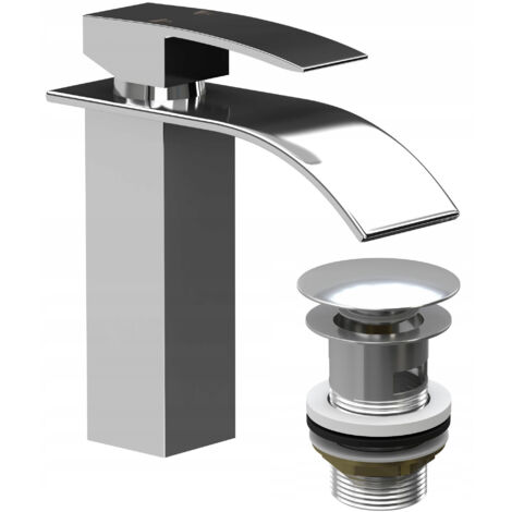 MITIGEUR LAVABO LOW ELVA CHROME +KLIK KLAK SQUARE ZP (1/5)