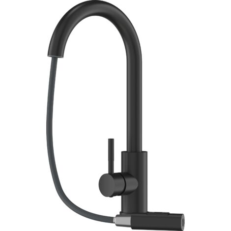 Mitigeur de Cuisine Noir Granitan Loseto avec Douchette Extractible - Hauteur 41 cm (1/5)