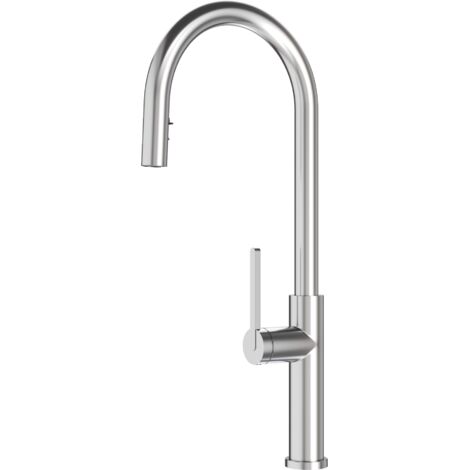 Mitigeur de cuisine avec douchette extractible Granitan Prati chromé 1 pièce (1/5)