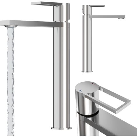 ROBINET DE LAVABO ARGENTÉ HAUTE SALLE DE BAIN LAITON ROBINET CHROMÉ ARMA (1/5)
