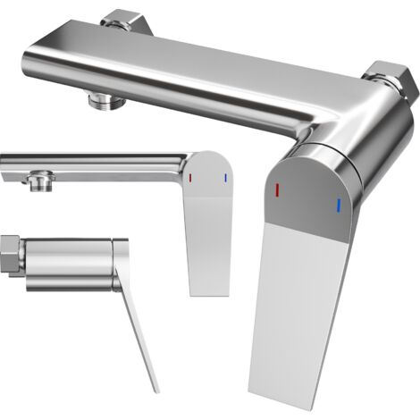Mitigeur douche murale SELVA en finition chromée - design moderne avec raccord pour flexible, entraxe de montage 150 mm (1/5)