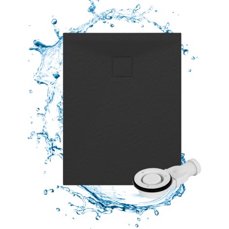Receveur de Douche Rectangulaire Granitan TEJA 90x70CM Noir Mat Composite SMC 1pc (1/5)