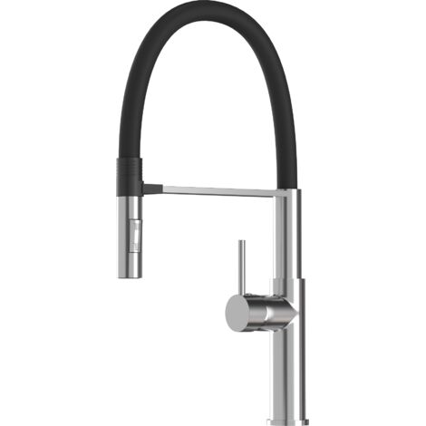 Mitigeur de Cuisine avec Bec Flexible Soria Chromé - Douchette Extractible à Double Fonction (1/5)