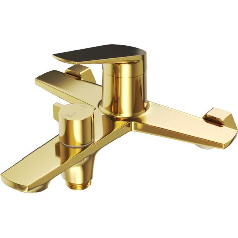 Mitigeur bain-douche Granitan nave or, 1 pièce, design classique et fonctionnel avec connexion pour tuyau de douche (1/5)