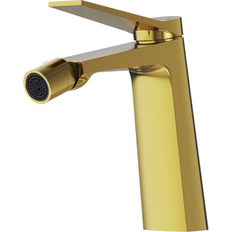 Mitigeur Bidet Doré en Laiton Moderne SELVA – Robinet Design Géométrique avec Tête Céramique (1/5)
