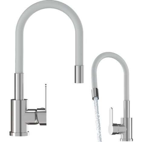 Mitigeur de Cuisine Granitan Grado avec Bec Flexible Blanc-Chrome 54 cm (1/5)