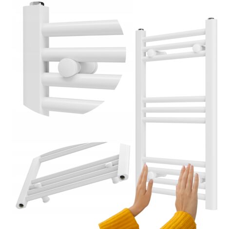 Radiateur Sèche-serviettes Salle de Bain Granitan Breno 40x70cm Blanc 232W 12 Barreaux (1/5)