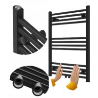 Radiateur Salle de Bain Design Granitan Raven 80x60 cm Noir Chauffage Échelle 370W