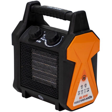 Chauffage soufflant électrique 2000W – 3 niveaux de chauffage – Débit 139 m³/h – Pour espaces jusqu’à 40 m³ – Compact et silencieux – Ruris