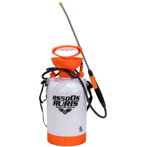 RURIS Pulvérisateur Manuel RS500S - Réservoir 5L, Lance Métallique, Pression 2-3 bar, Poignée Ergonomique, Soupape de Sécurité, Idéal Jardin et Serre