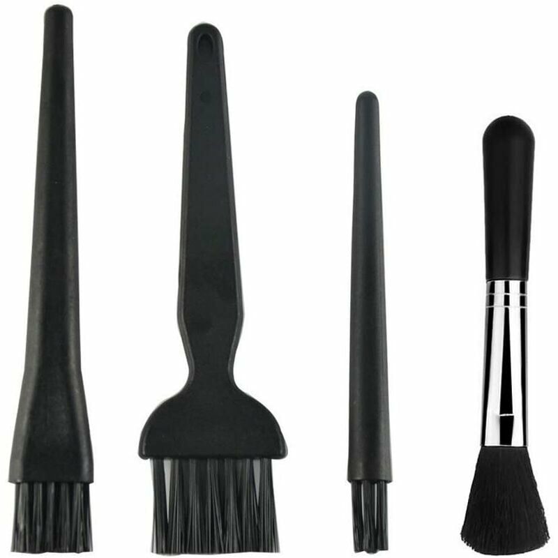 2Pcs Black Flat Plastic Handle PCB Dust Cleaning Tool ESD Anti-static Brush