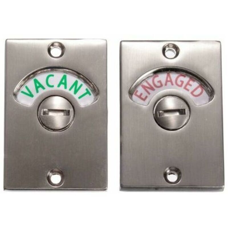 Stainless Steel Bathroom Door Lock With Indicator - Red/Green Vacant/Engaged Bolt Lock For Privacy