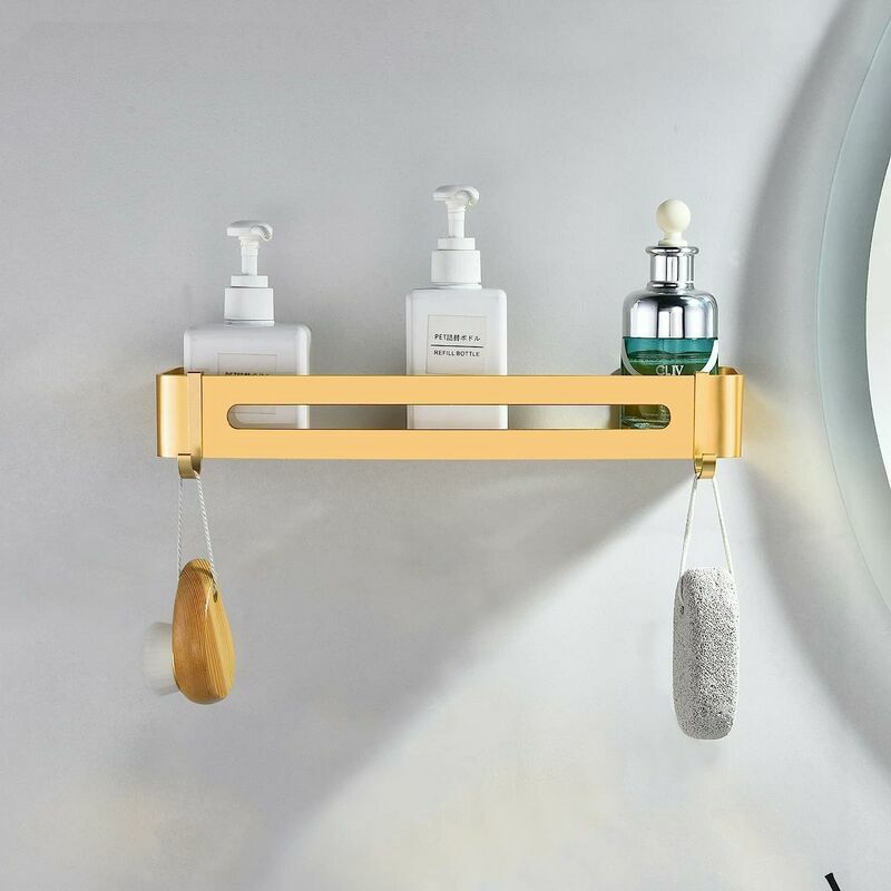 1pc Acrylic Bathroom Corner Shelf Without Drilling, Wall Mounted Shower  Caddy For Cosmetics