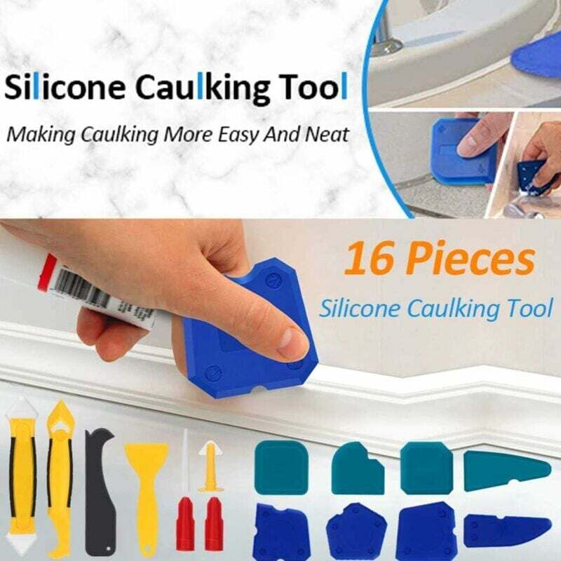 AUXTUR 4-in-1 Aluminum Caulking Tool Kit - Stainless Steel Head For Sealant, Grout Removal & Smoothing