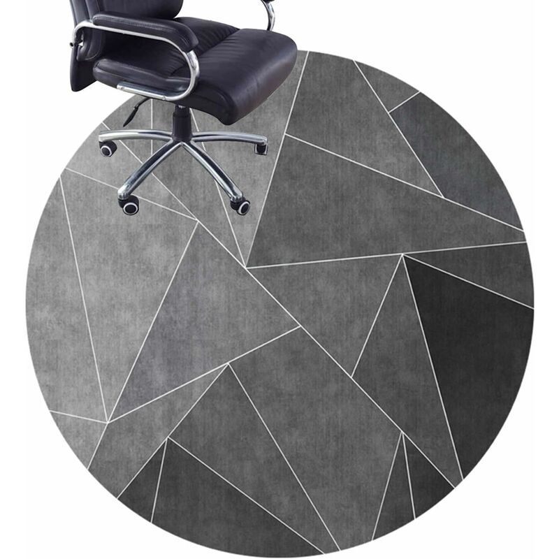 AlwaysH Anti noise Office Chair Mat Round Mat Non slip And No wash Floor Protection Mat For Home And Office Color Black Size 120cm