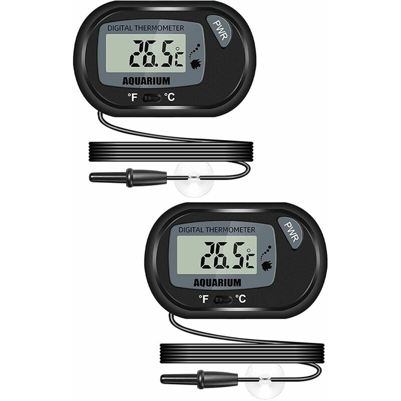 Reptile Terrarium Thermometer Humidity Gauge for Aquarium Tank with Touch  Screen & Suction Cup