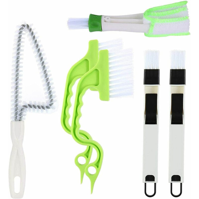 Magic Window Screen Cleaner Brush 4 in 1 with Handle, Also Suitable for Window Washer Squeegee Kit, Window Track or Seal Cleaning Tools
